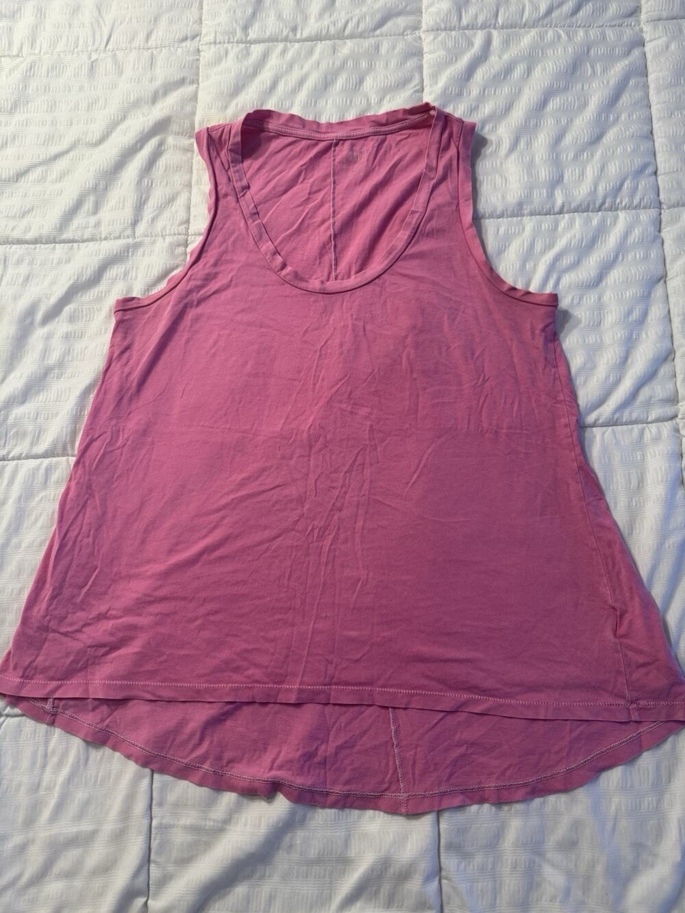 Gap Pink Scoop Neck Tank Top High Low 100% Cotton Vintage Wash Tee Small